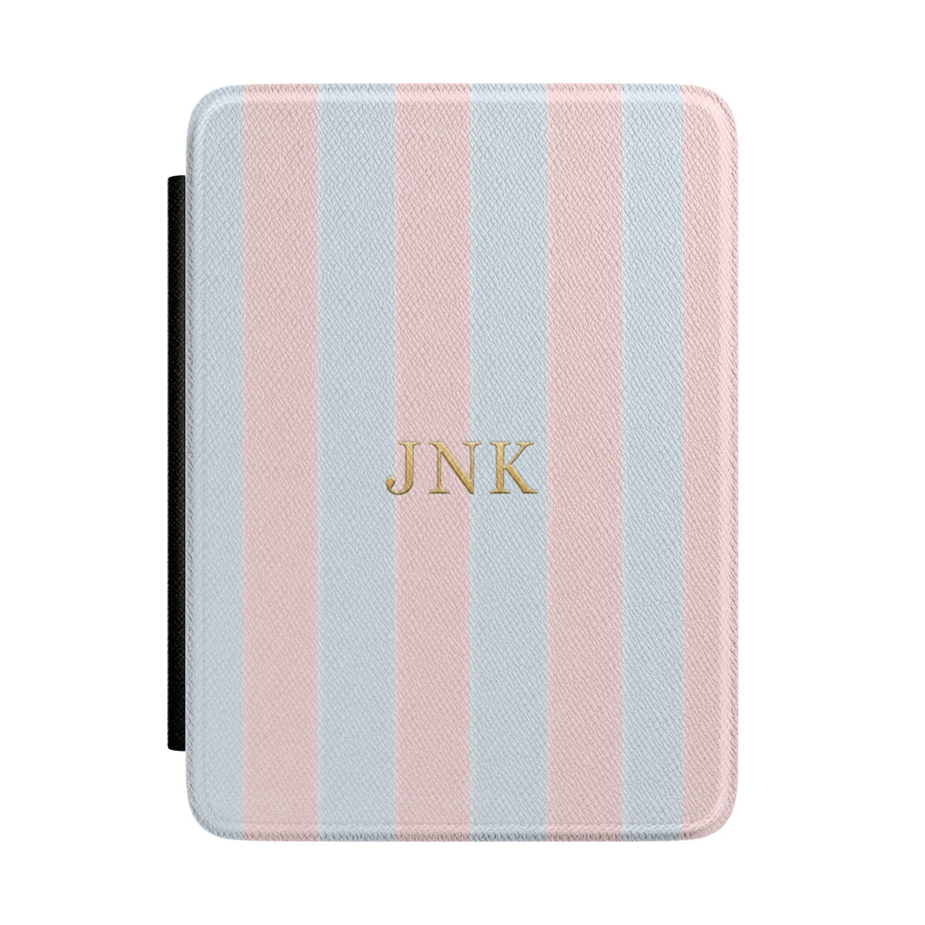 PERSONALIZED CUSTOM NAME PINK & BLUE STRIPES MONOGRAM INITIALS CASE HARDCOVER