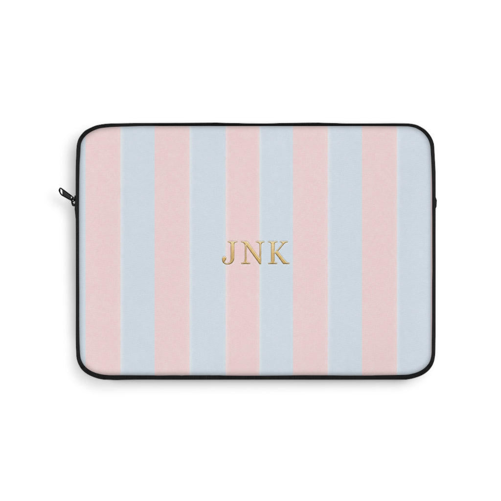 PERSONALIZED NAME CUSTOM PINK & BLUE STRIPES KINDLE IPAD & LAPTOP SLEEVE