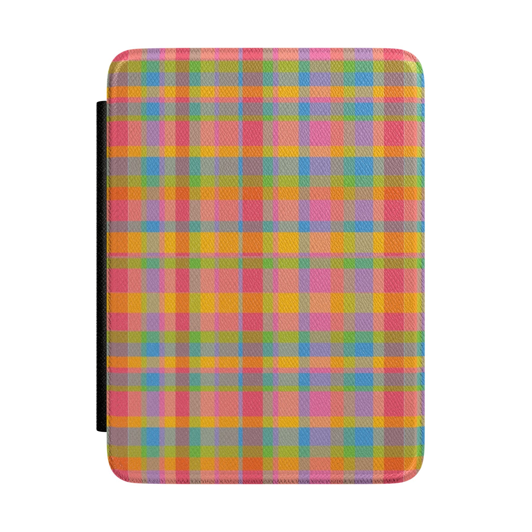 ORANGE SUNSET PLAID KINDLE CASE HARDCOVER