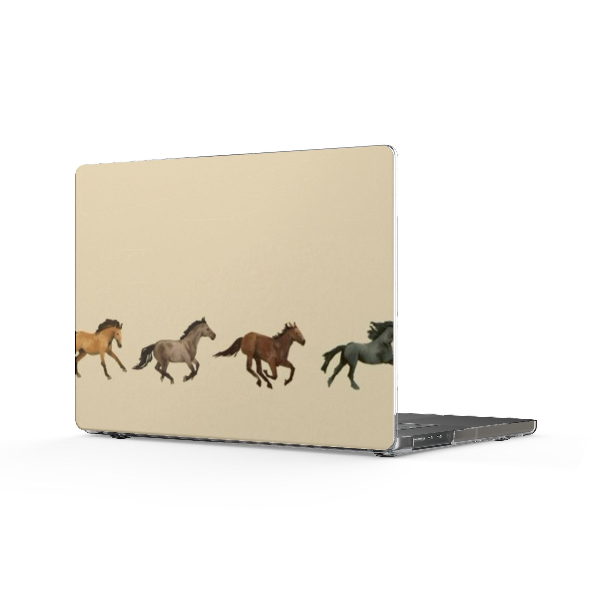 BEIGE MINIMALIST WESTERN HORSES MACBOOK COVERS