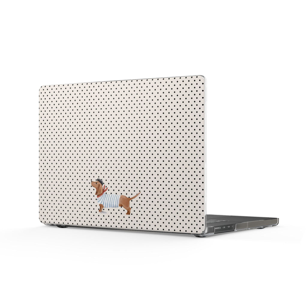 CLASSIC POLKA DOTS SAILOR DACHSHUND PUPPY MACBOOK COVERS