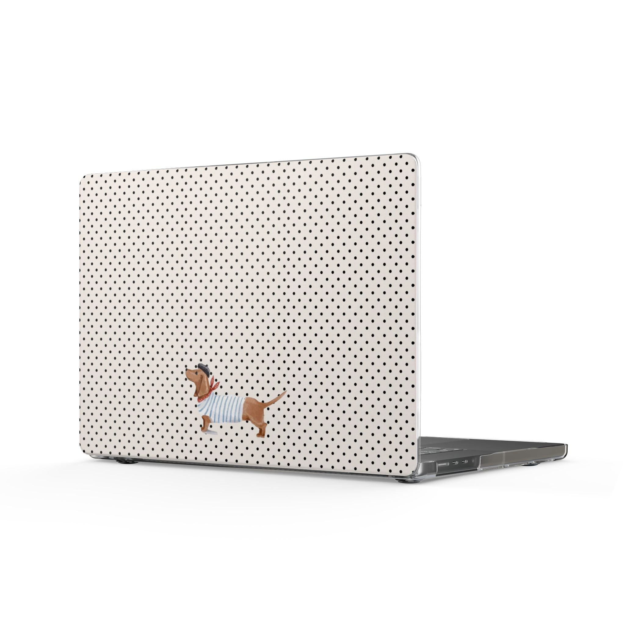 CLASSIC POLKA DOTS SAILOR DACHSHUND PUPPY MACBOOK COVERS
