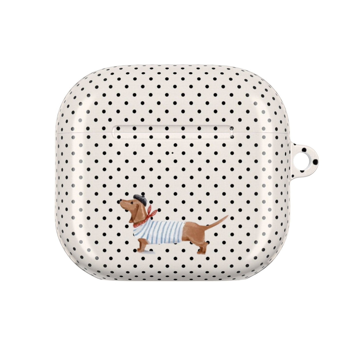 CLASSIC POLKA DOTS SAILOR DACHSHUND PUPPY AIRPOD CASE