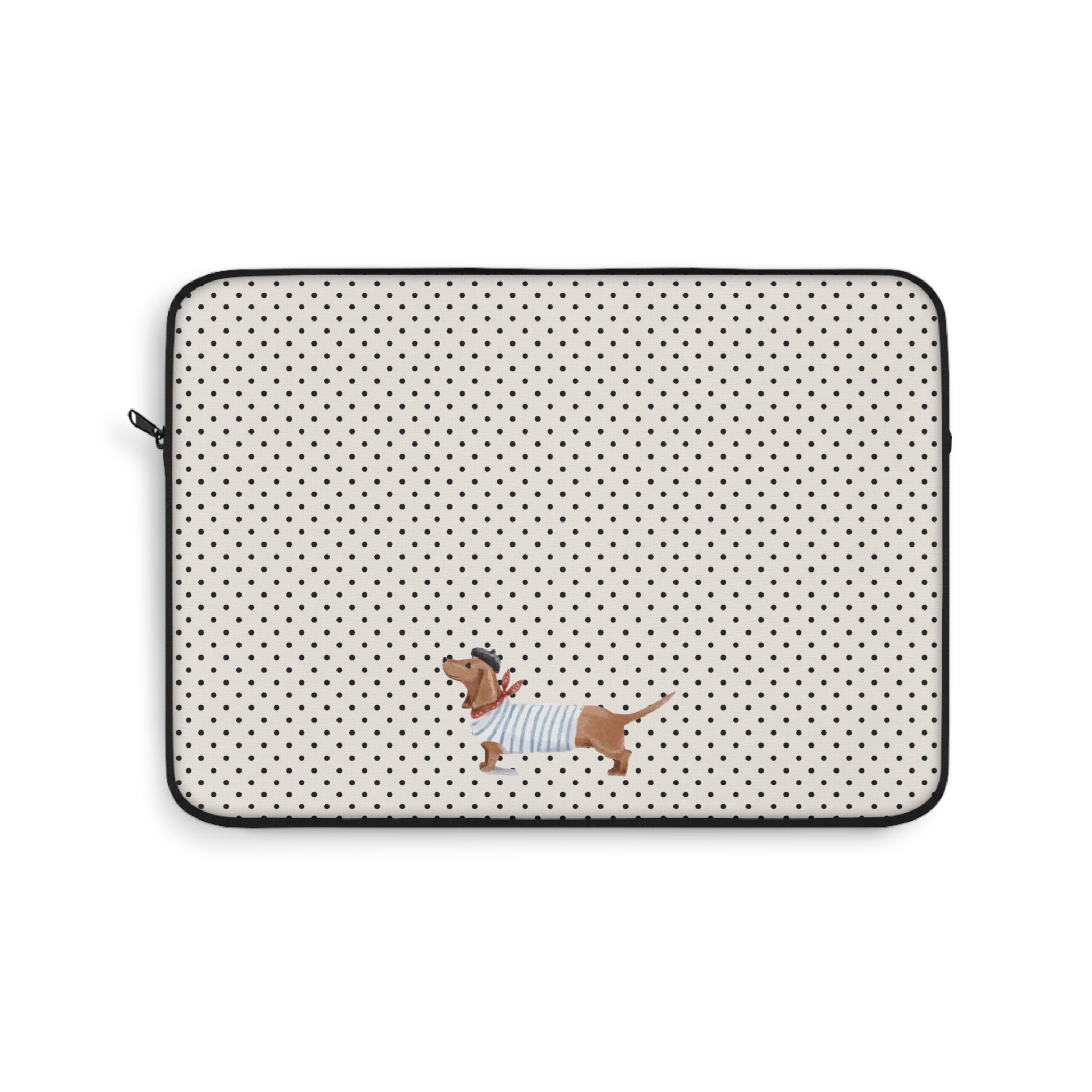 CLASSIC POLKA DOTS SAILOR DACHSHUND PUPPY KINDLE IPAD & LAPTOP SLEEVE