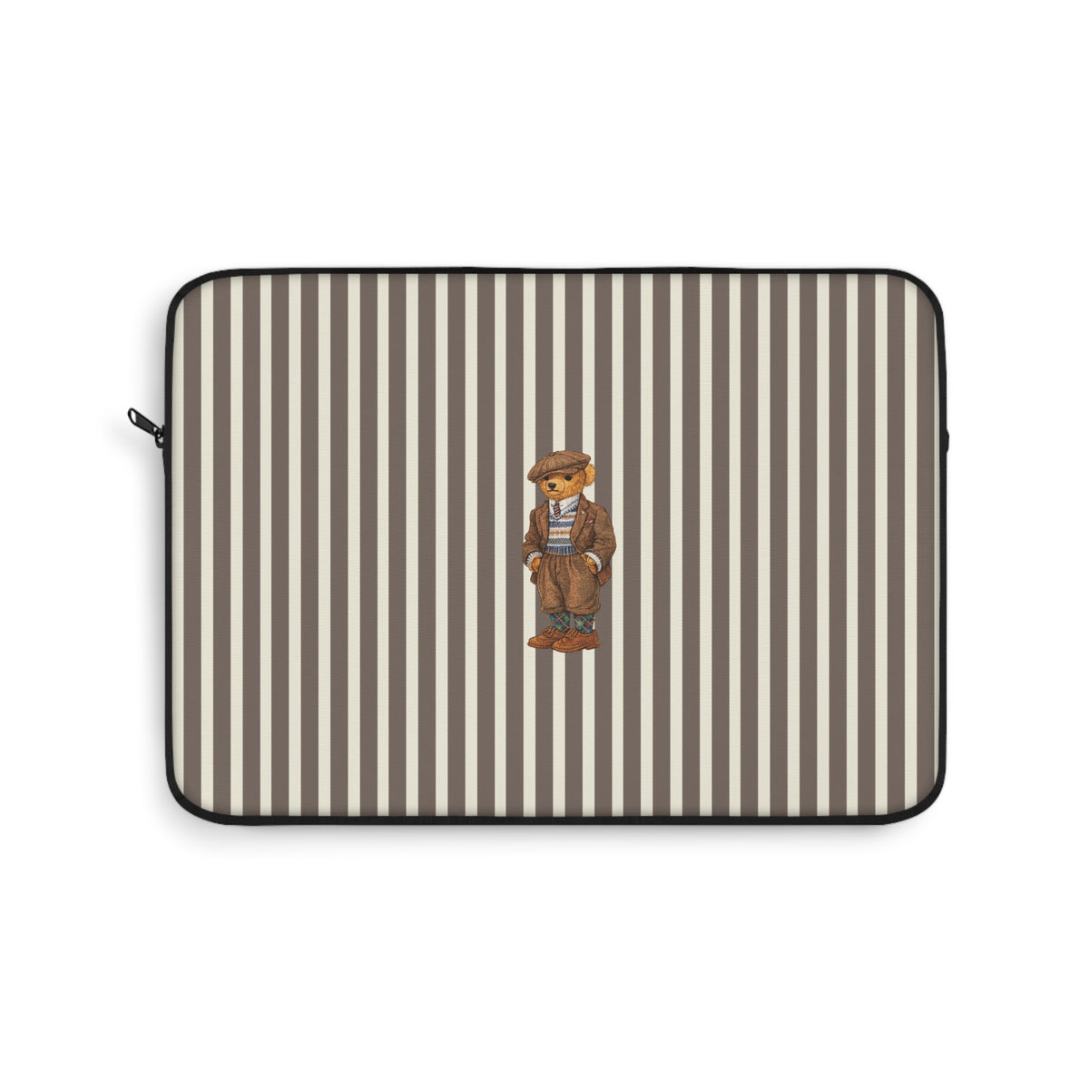 BROWN STRIPES TEDDY BEAR NEOPRENE KINDLE IPAD & LAPTOP SLEEVE