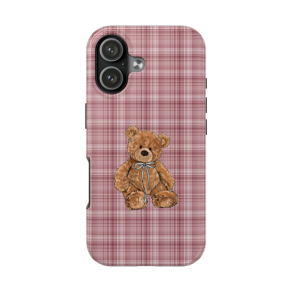 ROSEWOOD PLAID TEDDY BEAR PHONE CASE