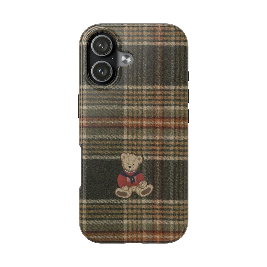 NANTUCKET AUTUMN PLAID TEDDY BEAR PHONE CASE
