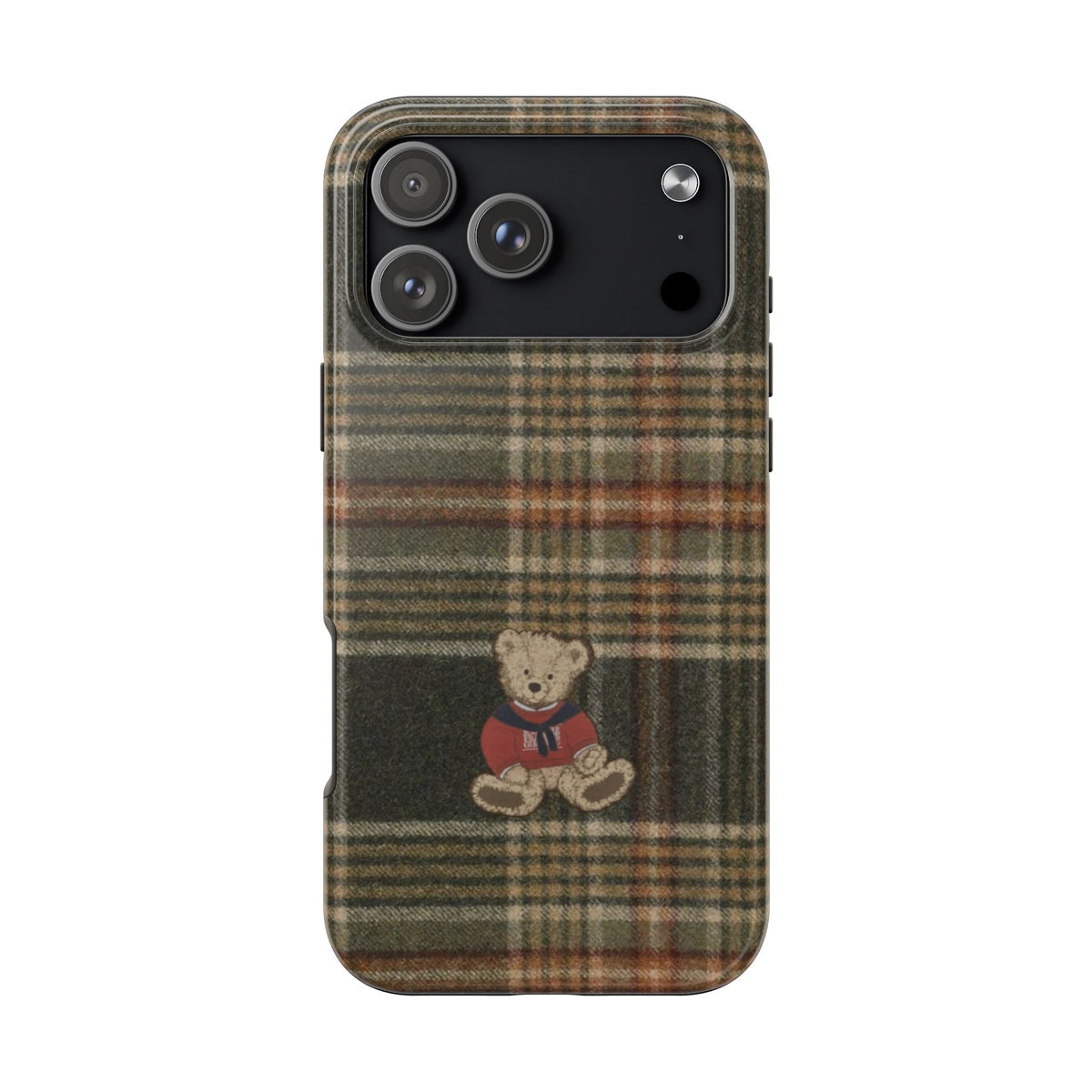 NANTUCKET AUTUMN PLAID TEDDY BEAR PHONE CASE