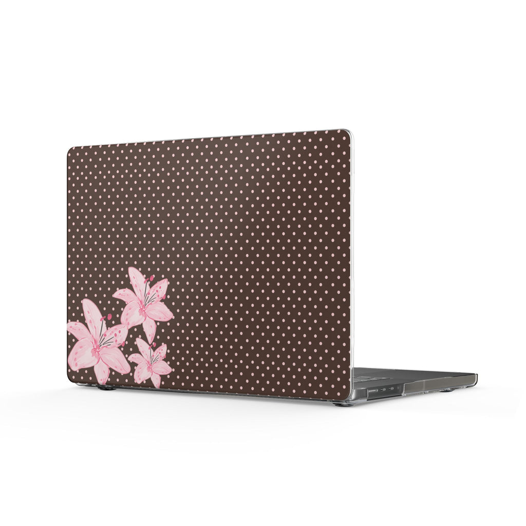 BROWN POLKA DOTS PINK FLORAL MACBOOK COVERS