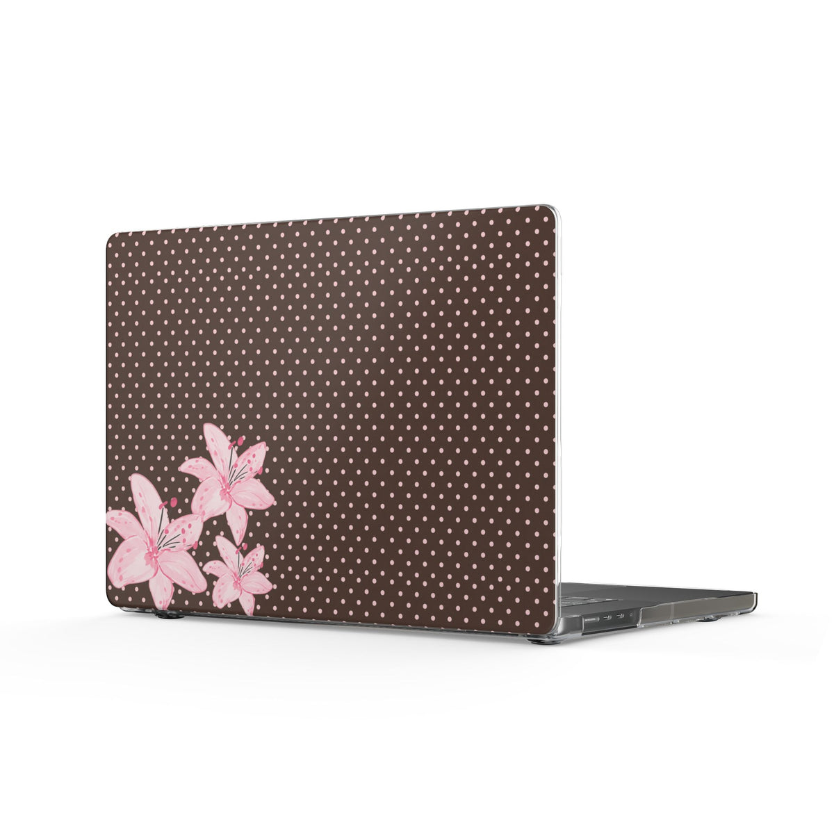 BROWN POLKA DOTS PINK FLORAL MACBOOK COVERS