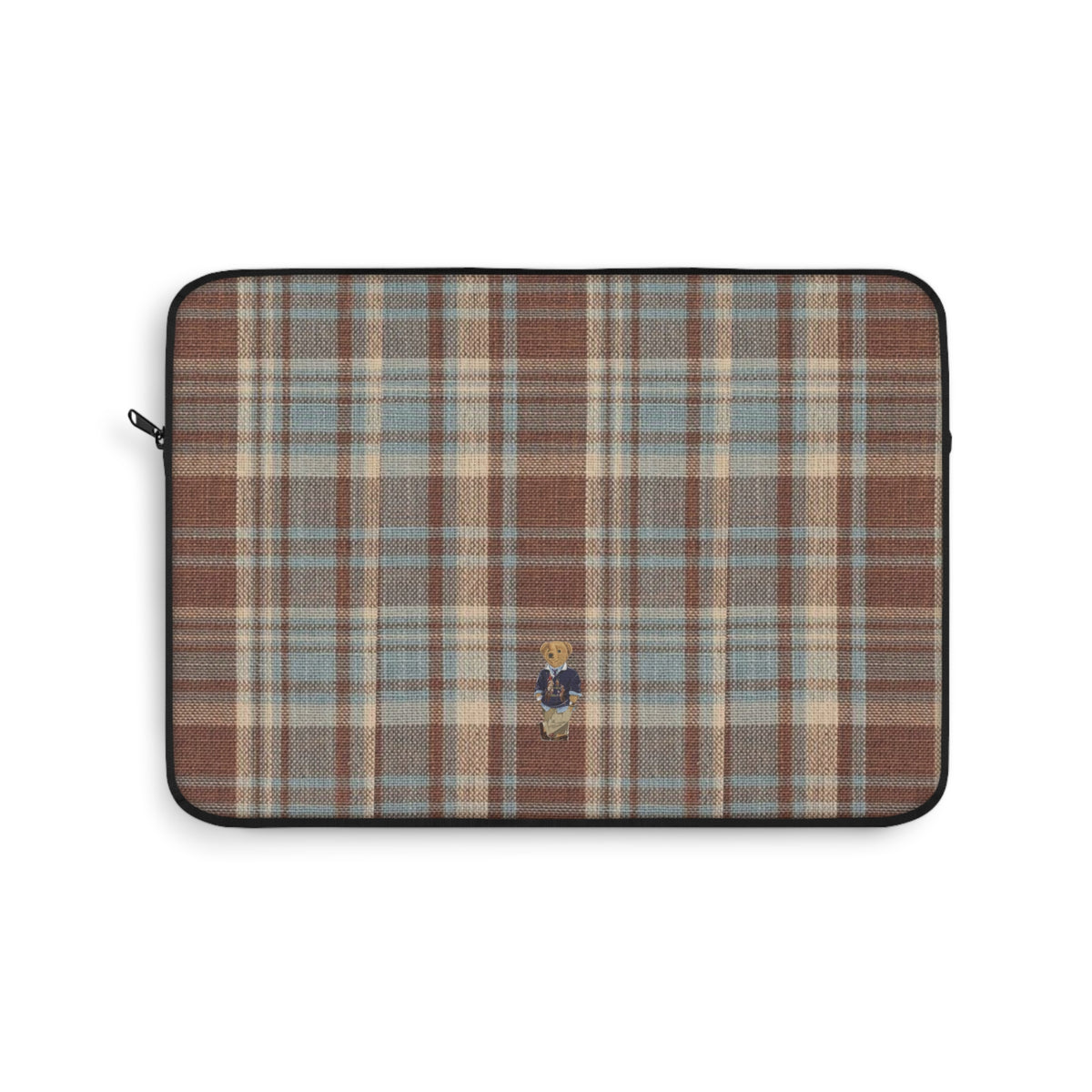 BROWN PLAID MINI TEDDY BEAR KINDLE IPAD & LAPTOP SLEEVE