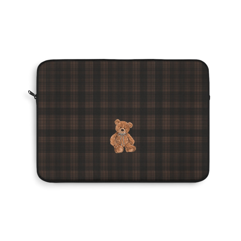 BROWNSTONE PLAID TEDDY BEAR KINDLE IPAD & LAPTOP SLEEVE