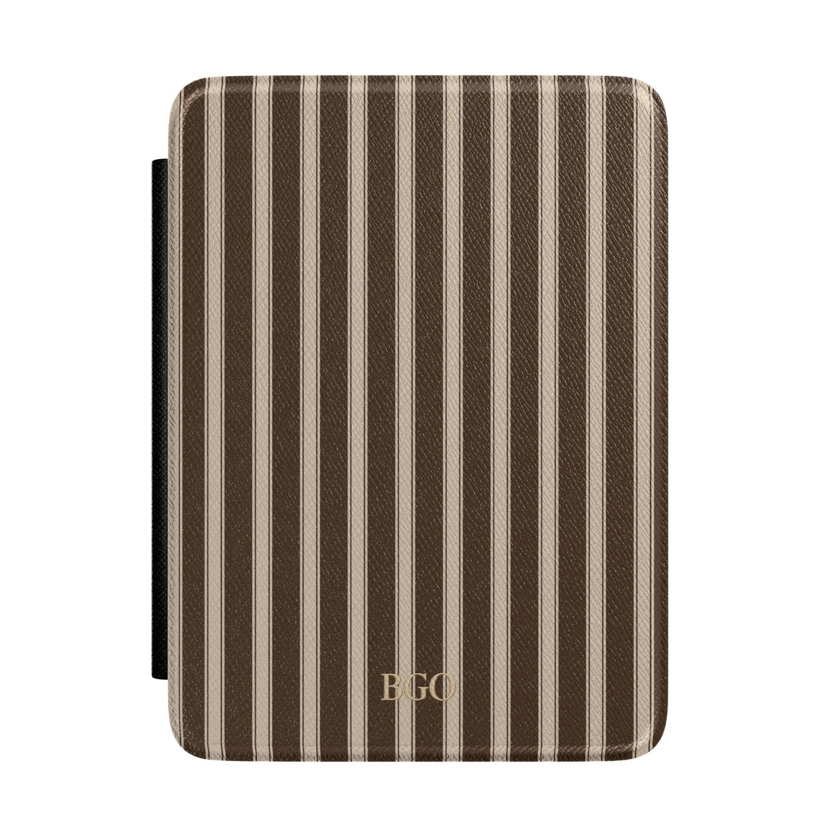 PERSONALIZED BROWN CLASSIC STRIPES INITIALS NAME KINDLE CASE HARDCOVER