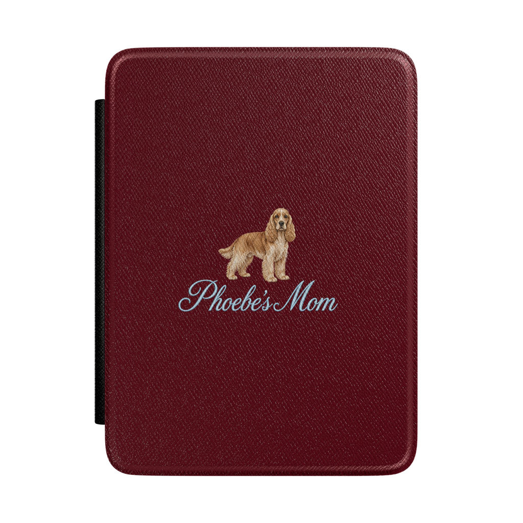 PERSONALIZED CHERRY RED SPANIEL DOG MOM CUSTOM NAME KINDLE CASE HARDCOVER