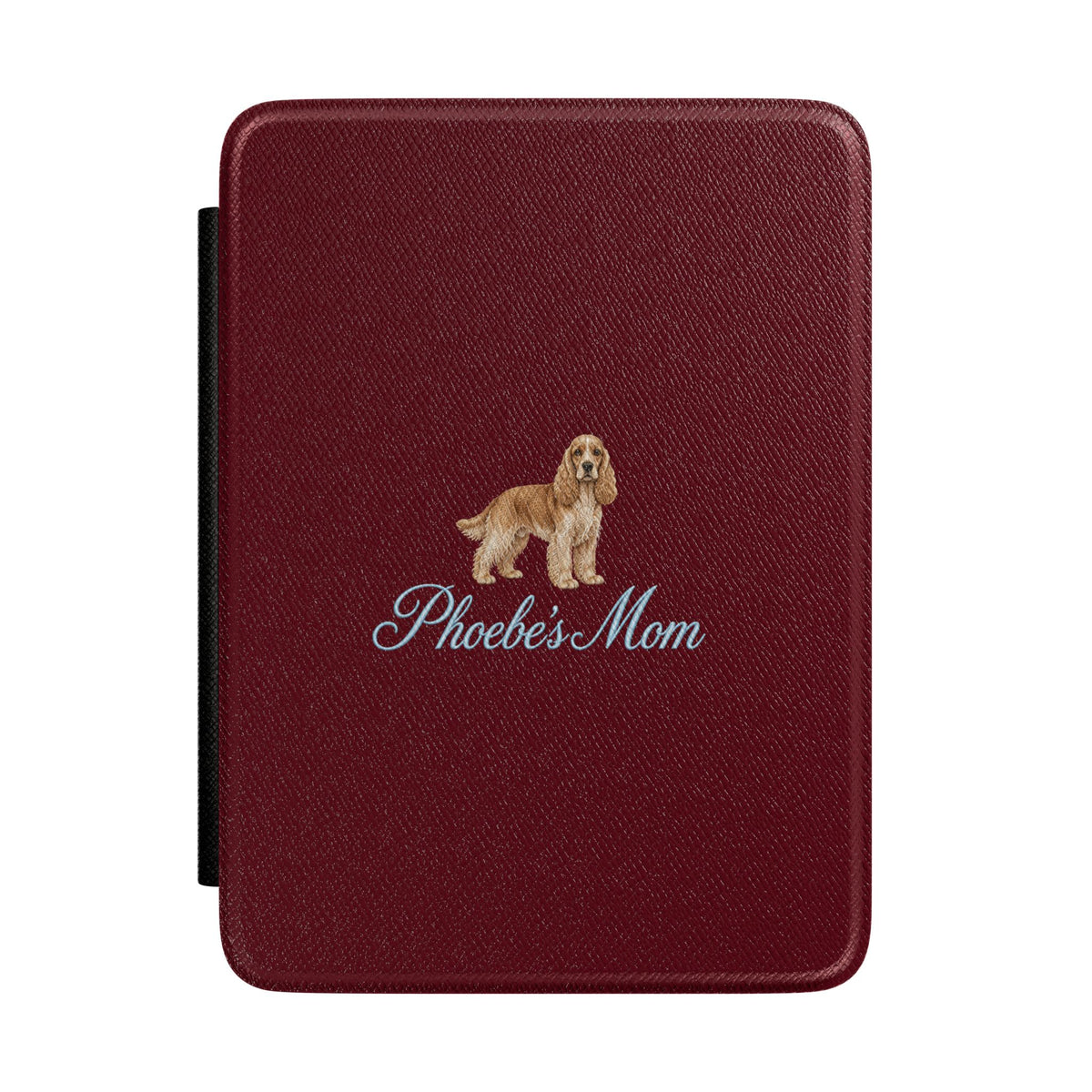 PERSONALIZED CHERRY RED SPANIEL DOG MOM CUSTOM NAME KINDLE CASE HARDCOVER