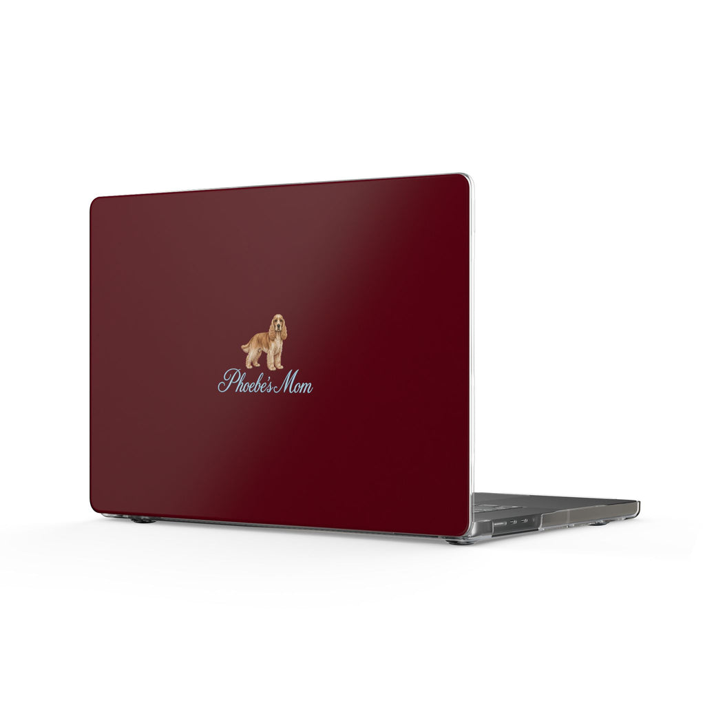 PERSONALIZED CHERRY RED SPANIEL DOG MOM CUSTOM NAME MACBOOK COVERS