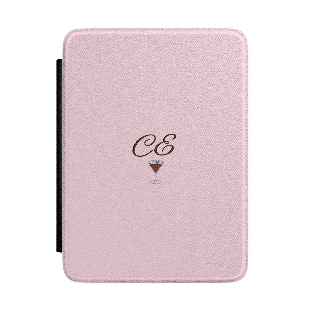 PERSONALIZED PINK MONOGRAM INITIALS ESPRESSO MARTINI CUSTOM NAME KINDLE CASE HARDCOVER
