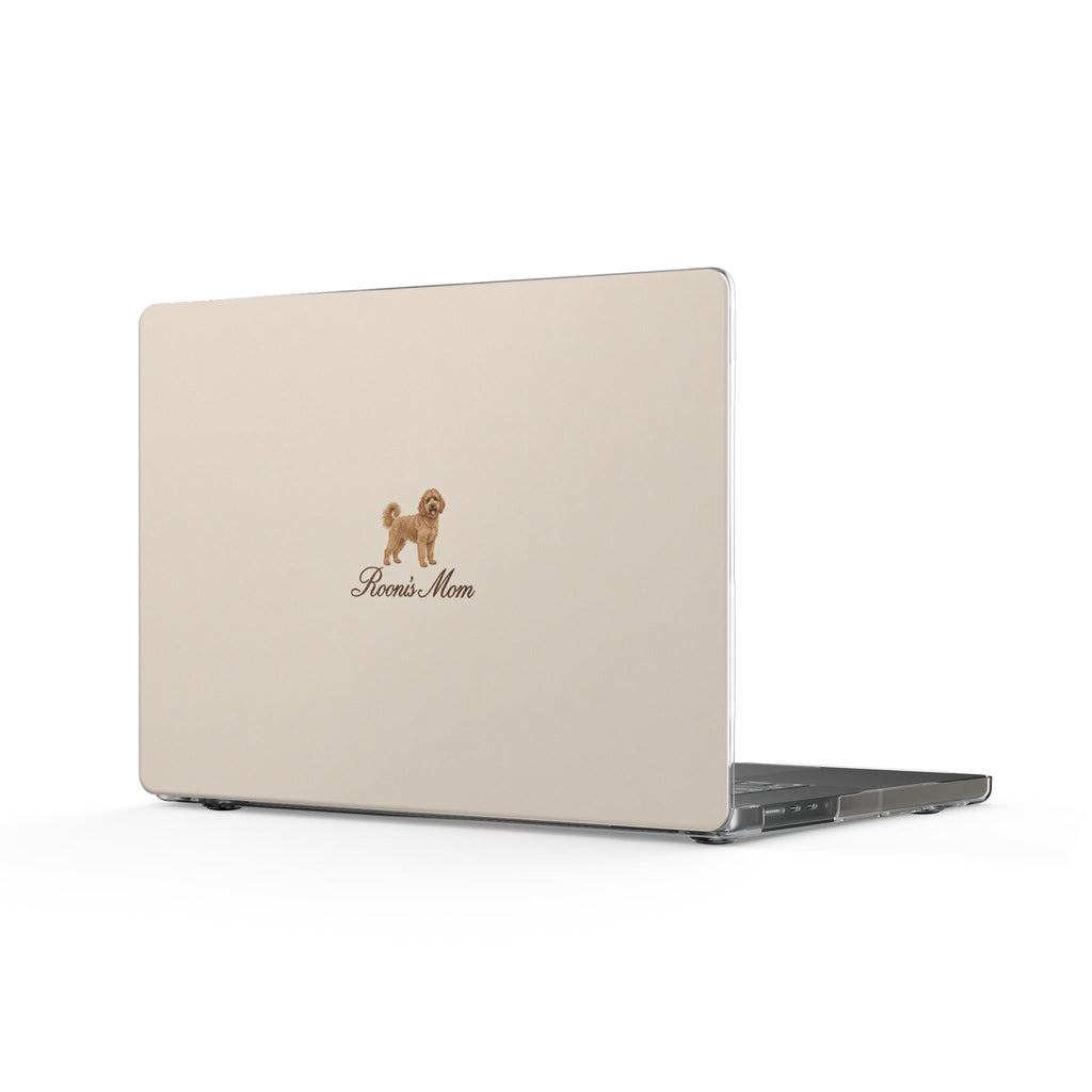 PERSONALIZED BEIGE GOLDENDOODLE DOG MOM CUSTOM NAME MACBOOK COVERS