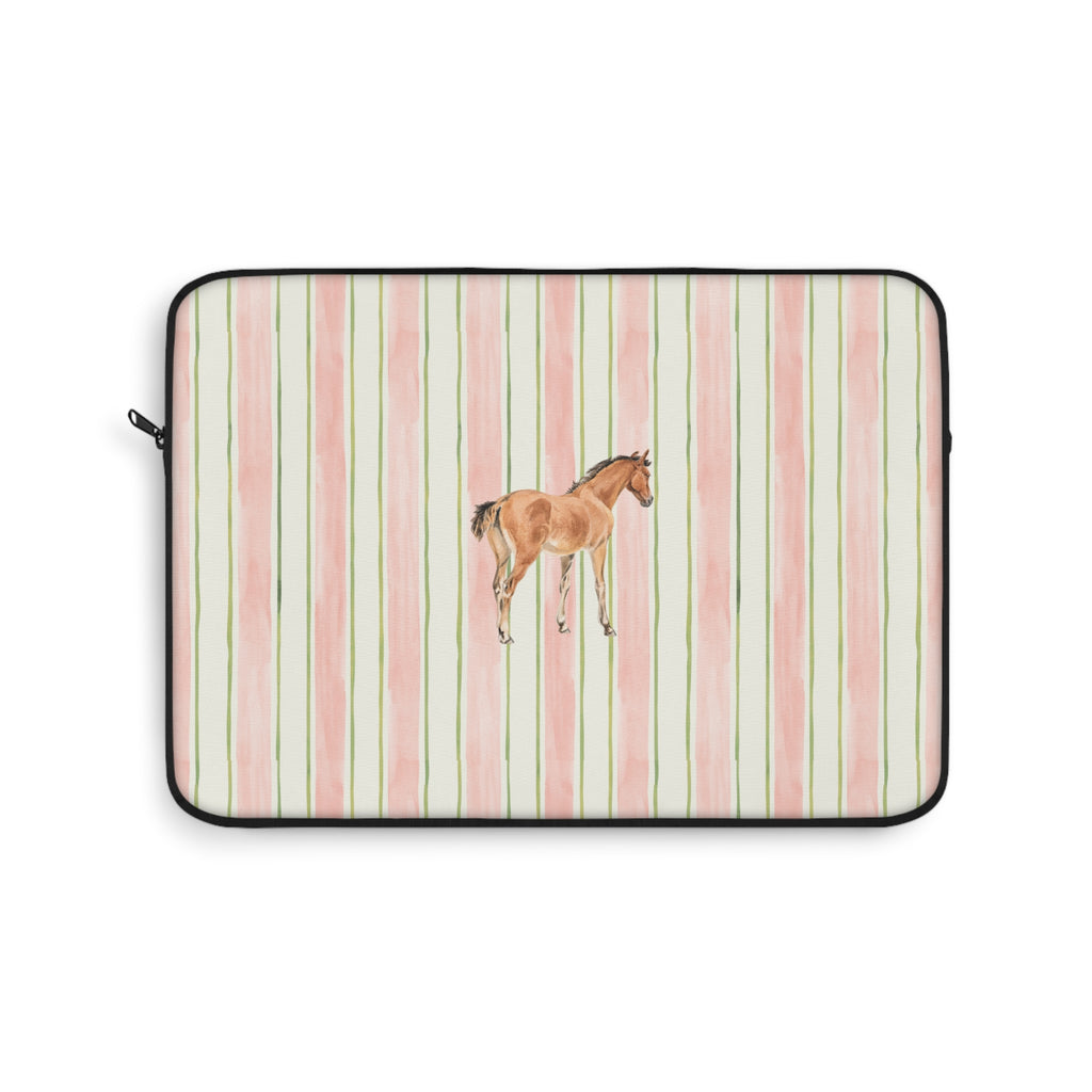 PINK STRIPES HORSE KINDLE IPAD & LAPTOP SLEEVE