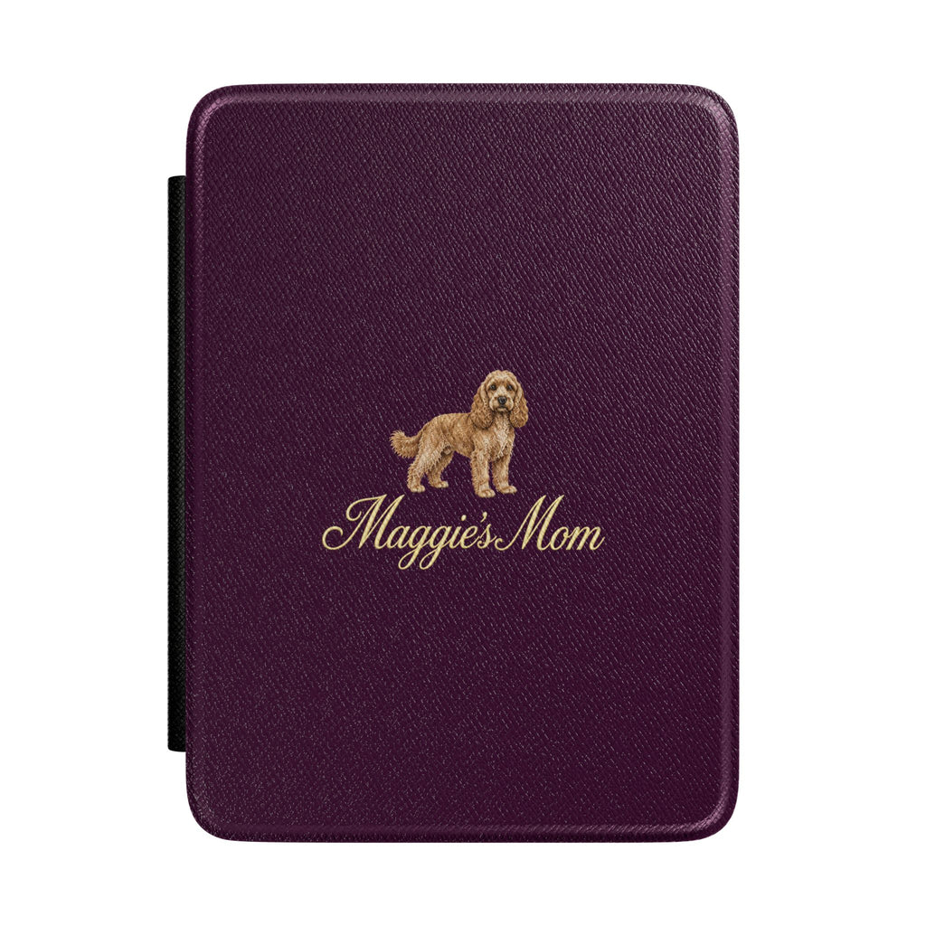 PERSONALIZED DEEP PURPLE COCKAPOO DOG MOM CUSTOM NAME KINDLE CASE HARDCOVER