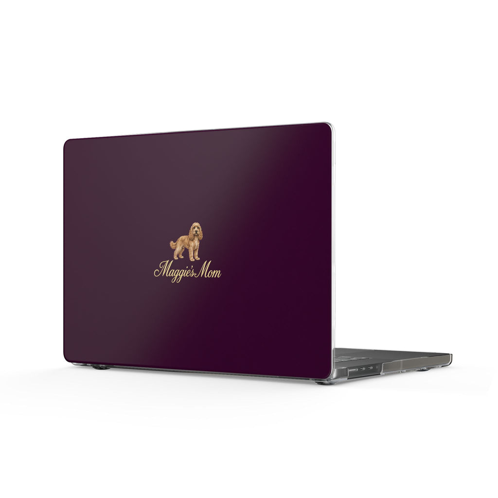 PERSONALIZED DEEP PURPLE COCKAPOO DOG MOM CUSTOM NAME MACBOOK COVERS