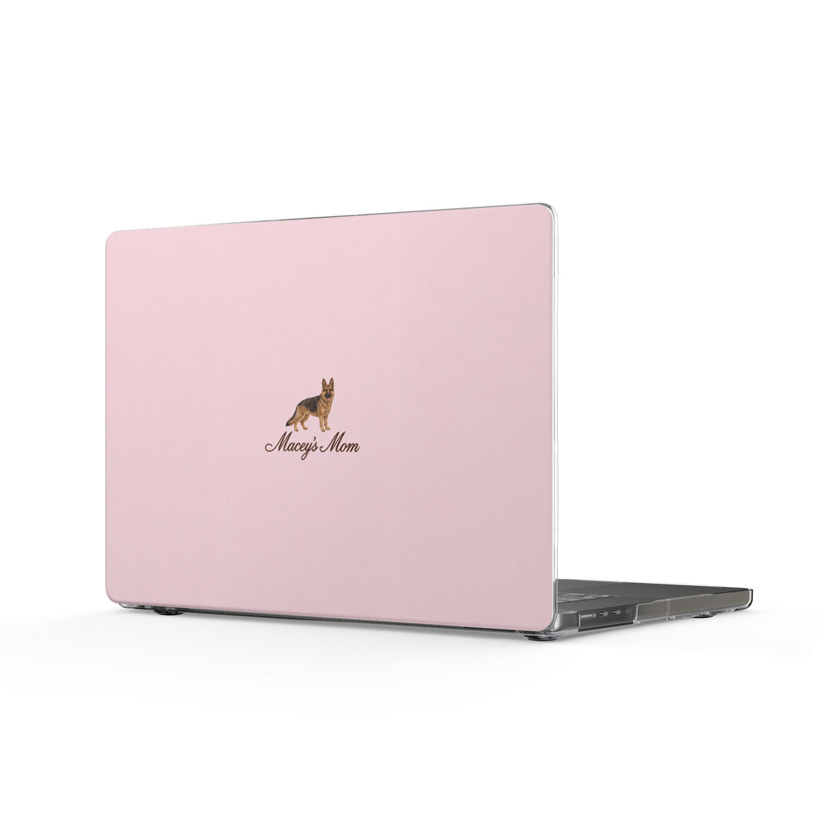 PERSONALIZED BABY PINK GERMAN SHEPHERD DOG MOM CUSTOM NAME MACBOOK COVERS