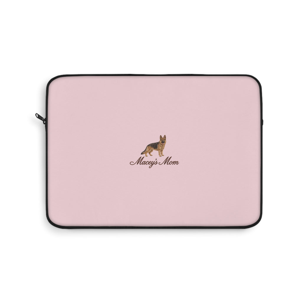 PERSONALIZED BABY PINK GERMAN SHEPHERD DOG MOM CUSTOM NAME KINDLE IPAD & LAPTOP SLEEVE
