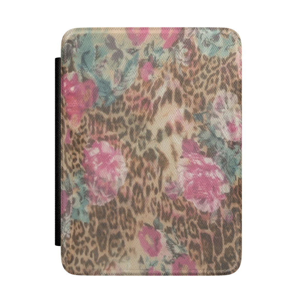 VINTAGE LEOPARD FLORAL KINDLE CASE HARDCOVER