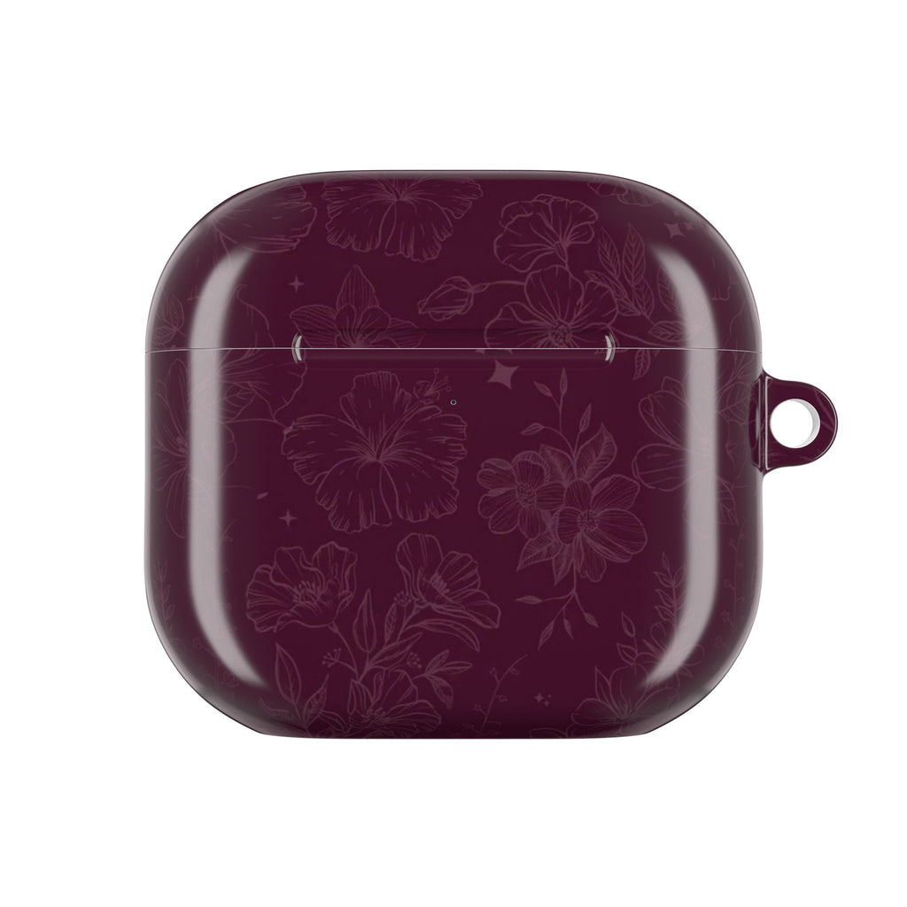 BURGUNDY AMOUR FLORAL AIRPOD CASE