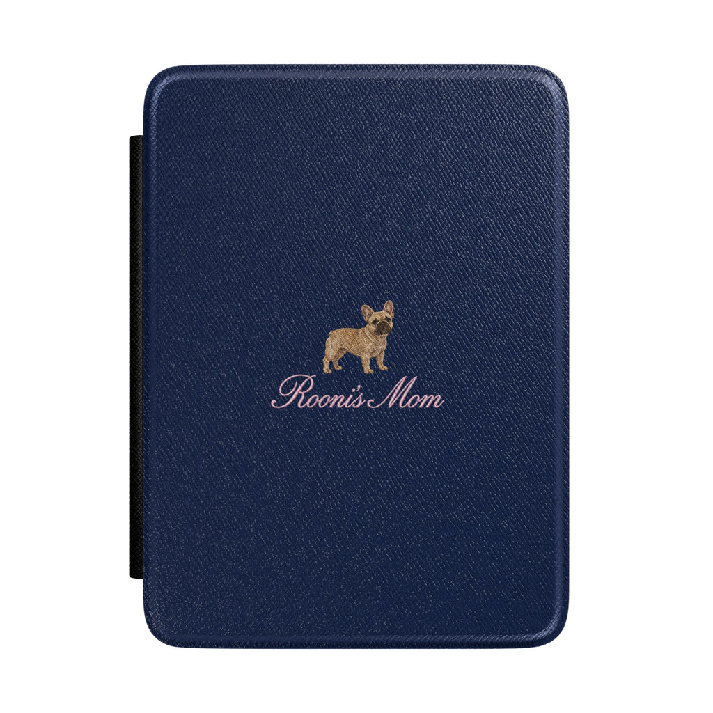 PERSONALIZED NAVY BLUE FRENCH BULLDOG DOG MOM CUSTOM NAME KINDLE CASE HARDCOVER