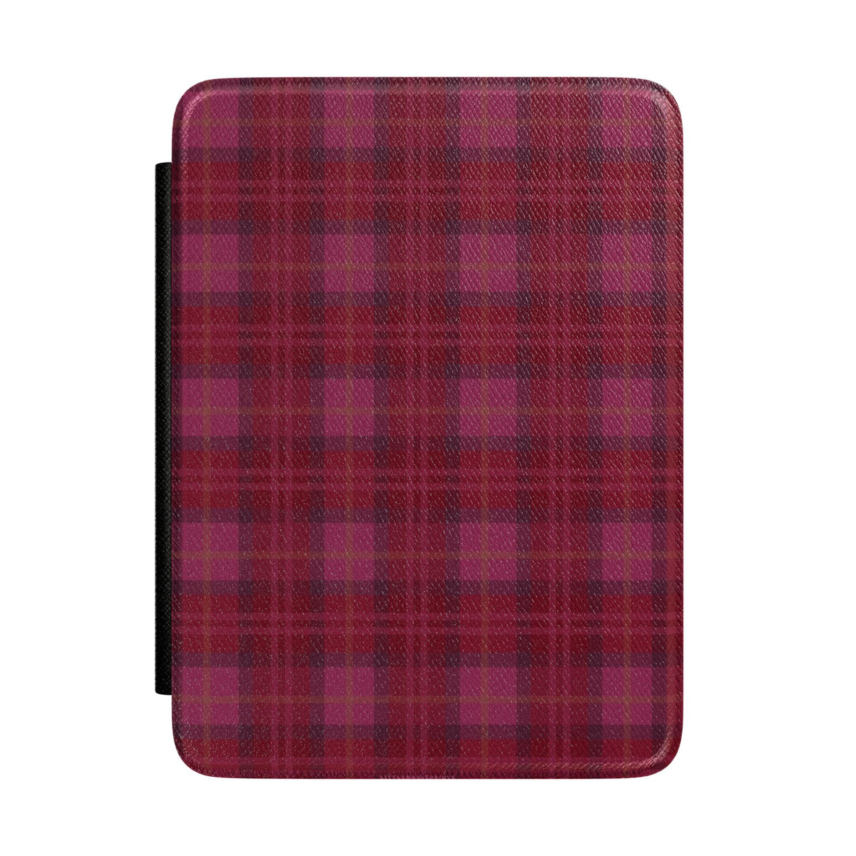 SCARLET RED BURGUNDY PLAID KINDLE CASE HARDCOVER