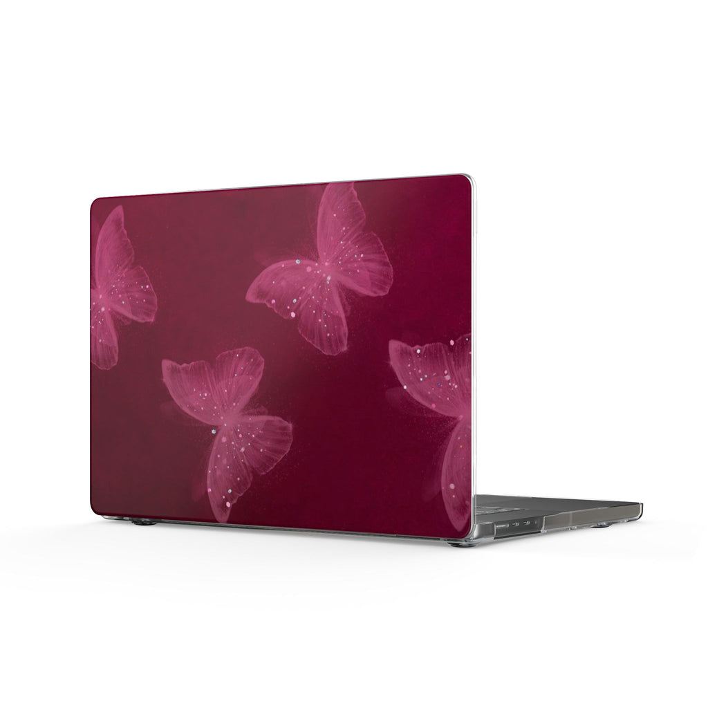 BURGUNDY FAIRY BUTTERFLIES MACBOOK COVERS