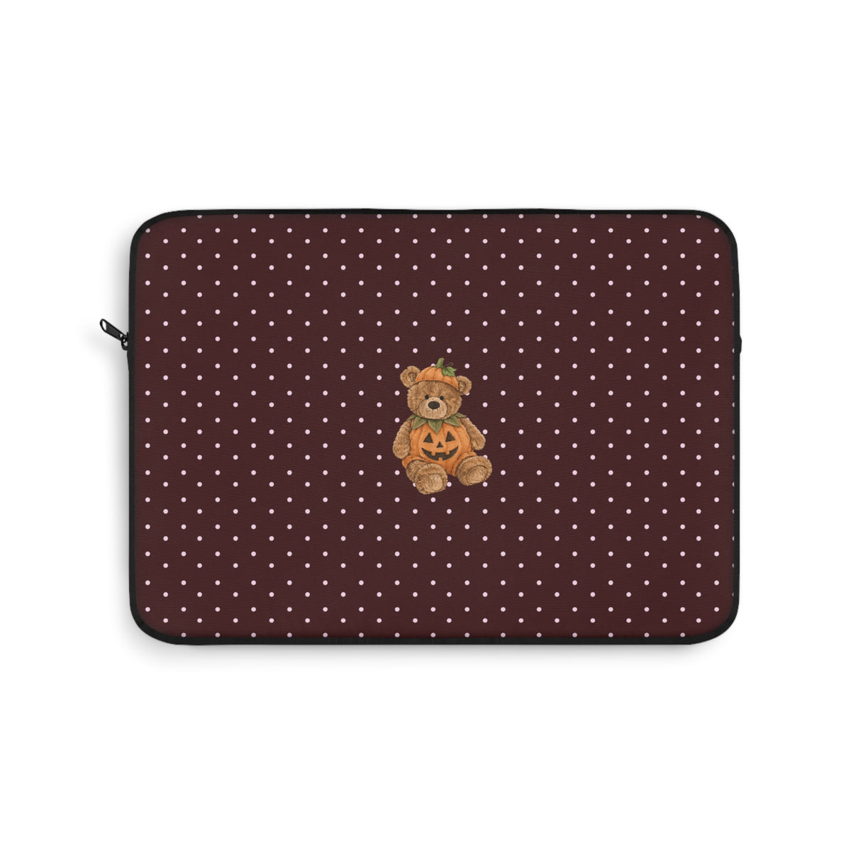 BURGUNDY POLKA DOTS HALLOWEEN TEDDY BEAR KINDLE IPAD & LAPTOP SLEEVE