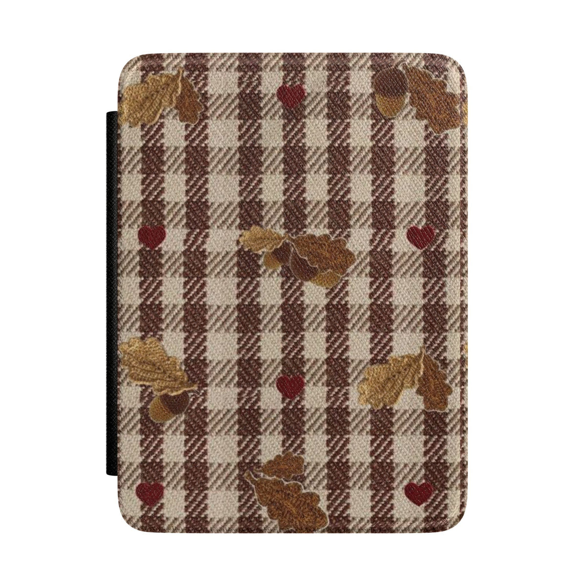 CHESTNUT GINGHAM FALL LEAVES KINDLE CASE HARDCOVER