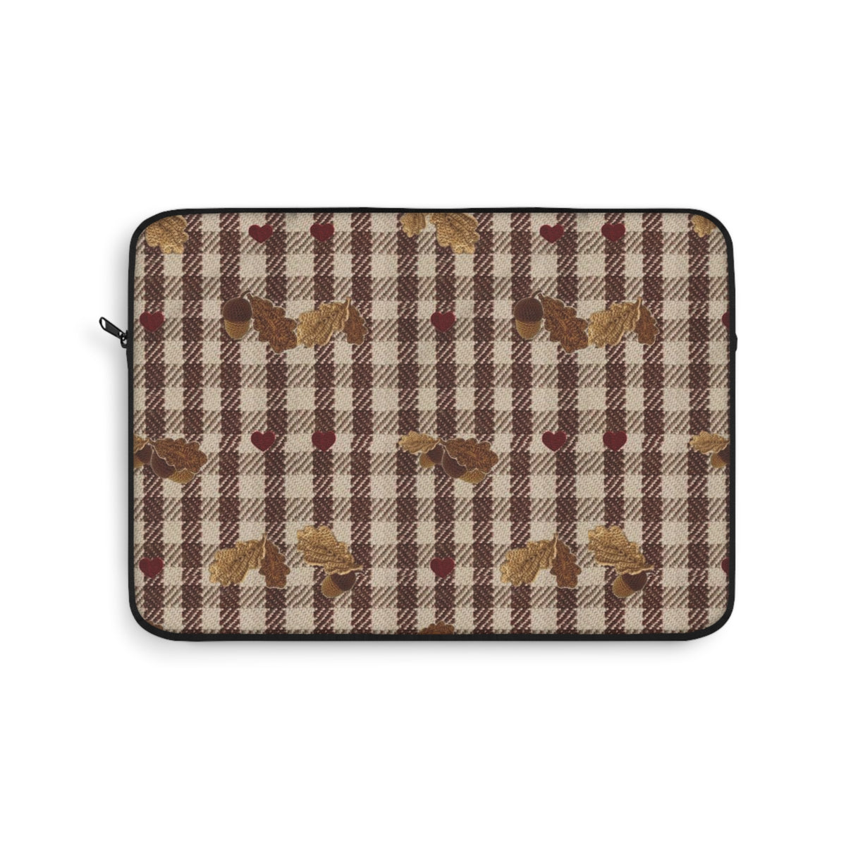 CHESTNUT GINGHAM FALL LEAVES KINDLE IPAD & LAPTOP SLEEVE