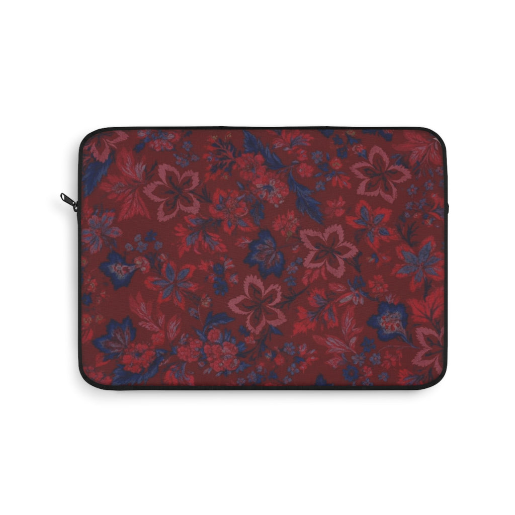 BURGUNDY BLUE FLORAL KINDLE IPAD & LAPTOP SLEEVE
