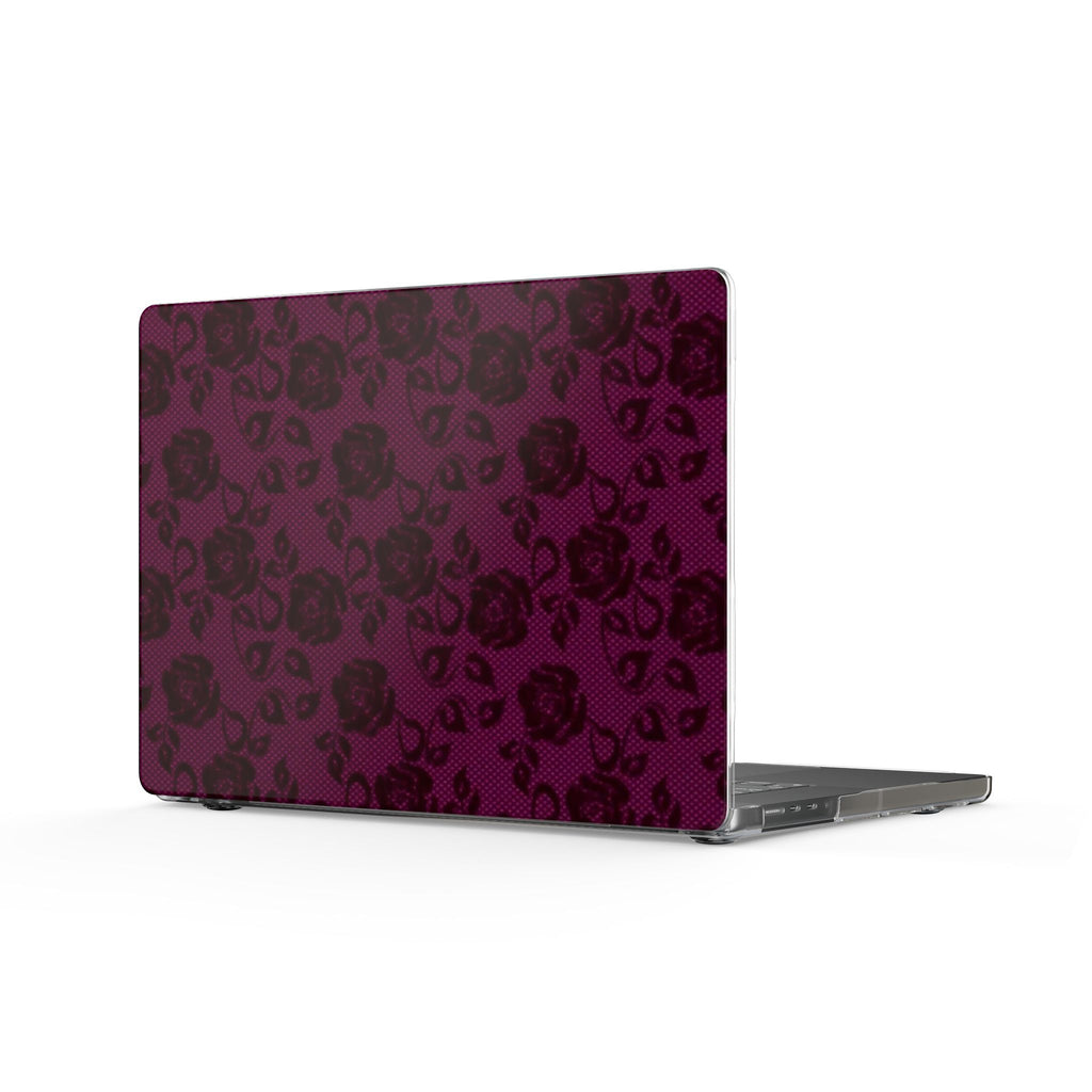 BURGUNDY CHERRY LACE FLORAL MACBOOK COVERS