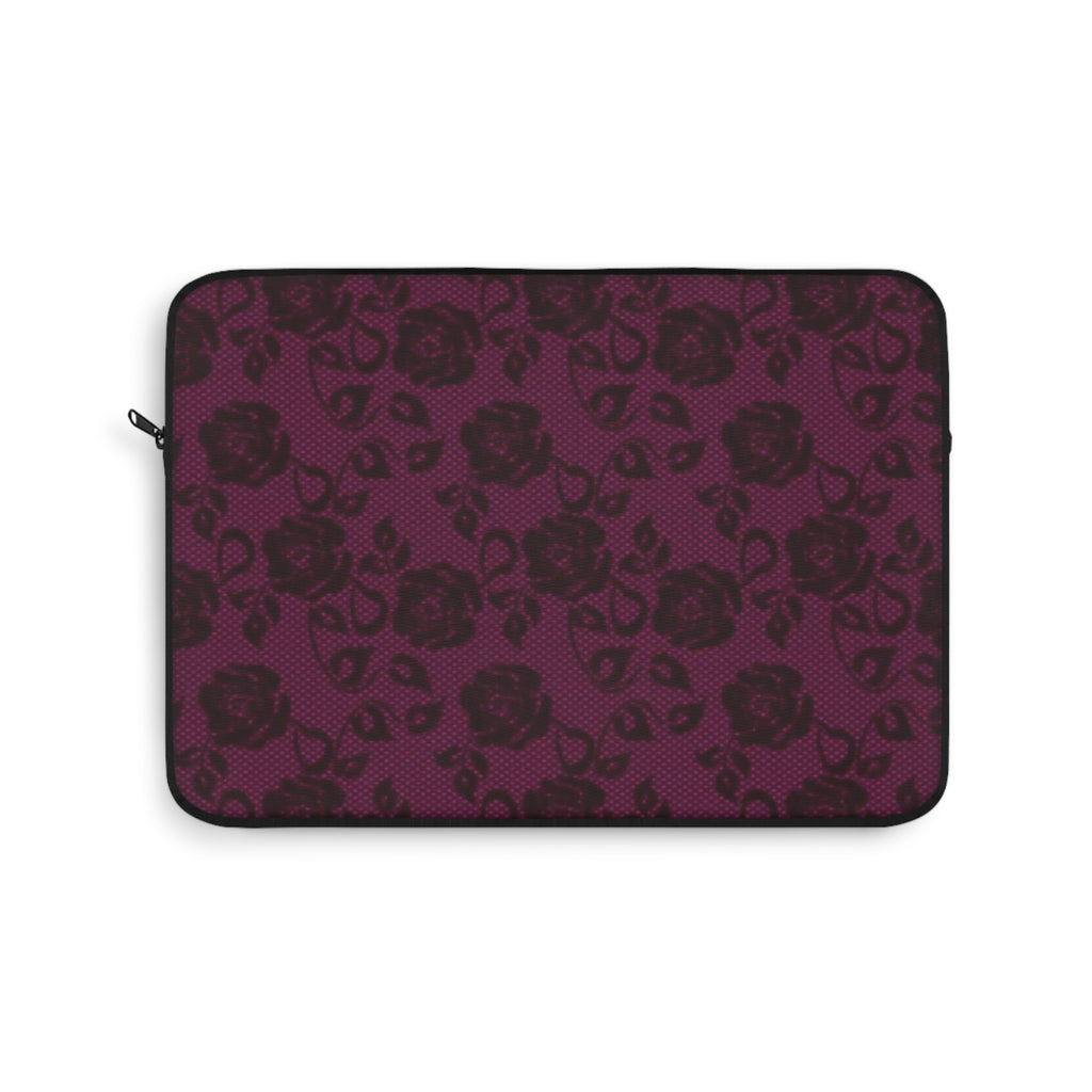 BURGUNDY CHERRY LACE FLORAL KINDLE IPAD & LAPTOP SLEEVE