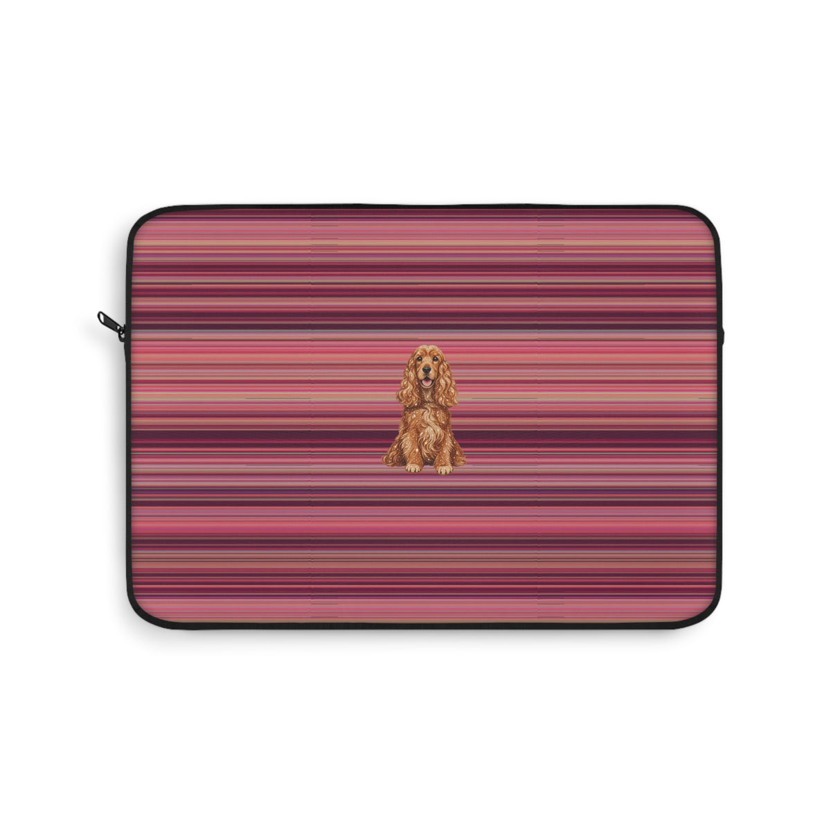 BURGUNDY STRIPES SPANIEL DOG KINDLE IPAD & LAPTOP SLEEVE