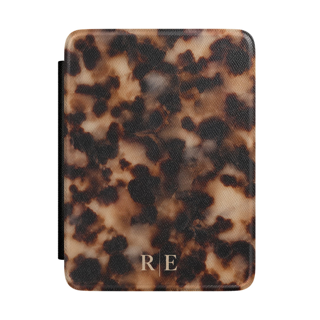 PERSONALIZED BROWN MARBLE TORTOISE SHELL MONOGRAM INITIALS CUSTOM KINDLE CASE HARDCOVER