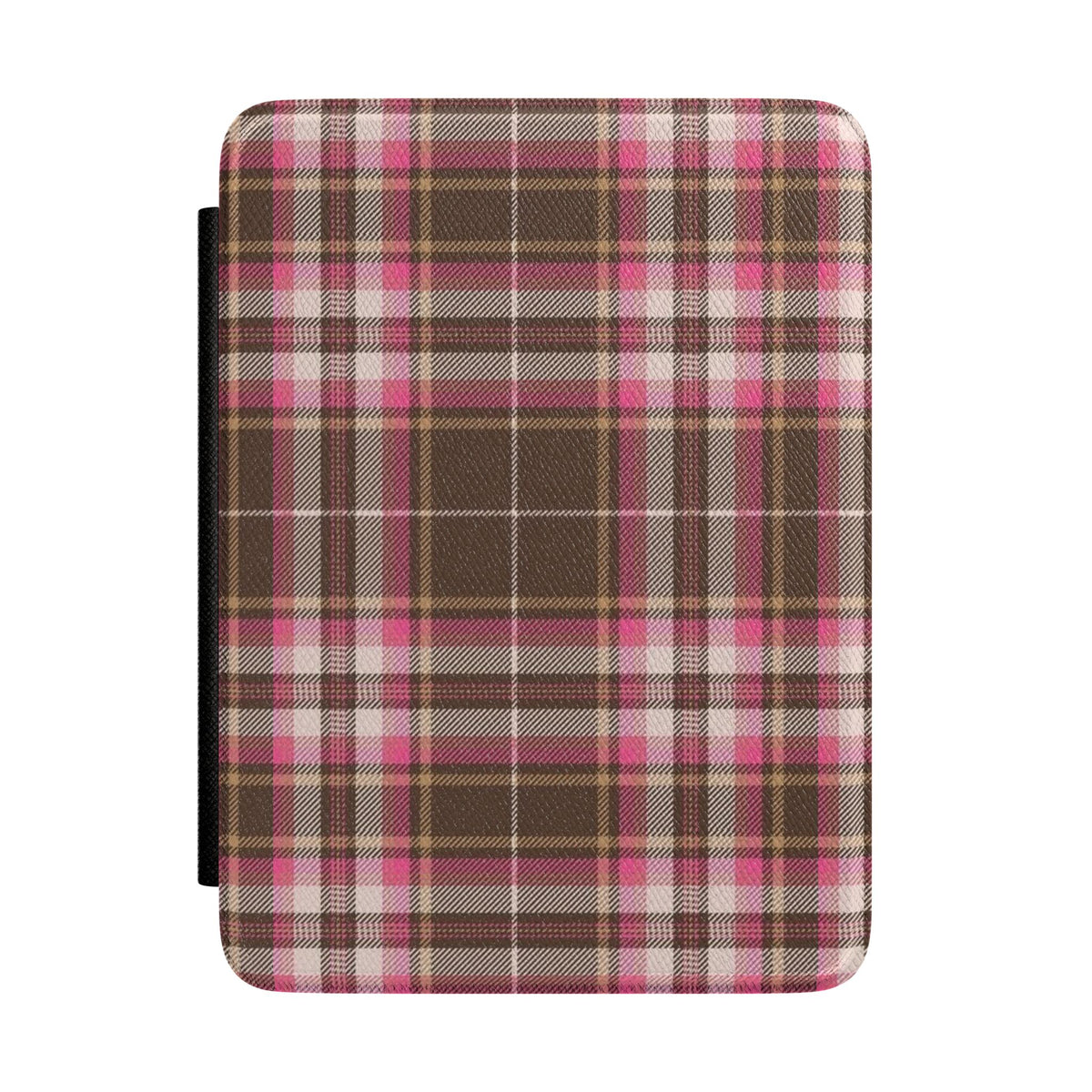 CHOCOLATE RASPBERRY TARTAN PLAID KINDLE CASE HARDCOVER