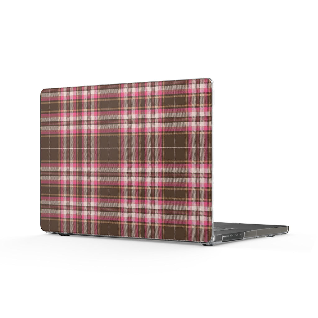 CHOCOLATE RASPBERRY TARTAN PLAID MACBOOK COVERS