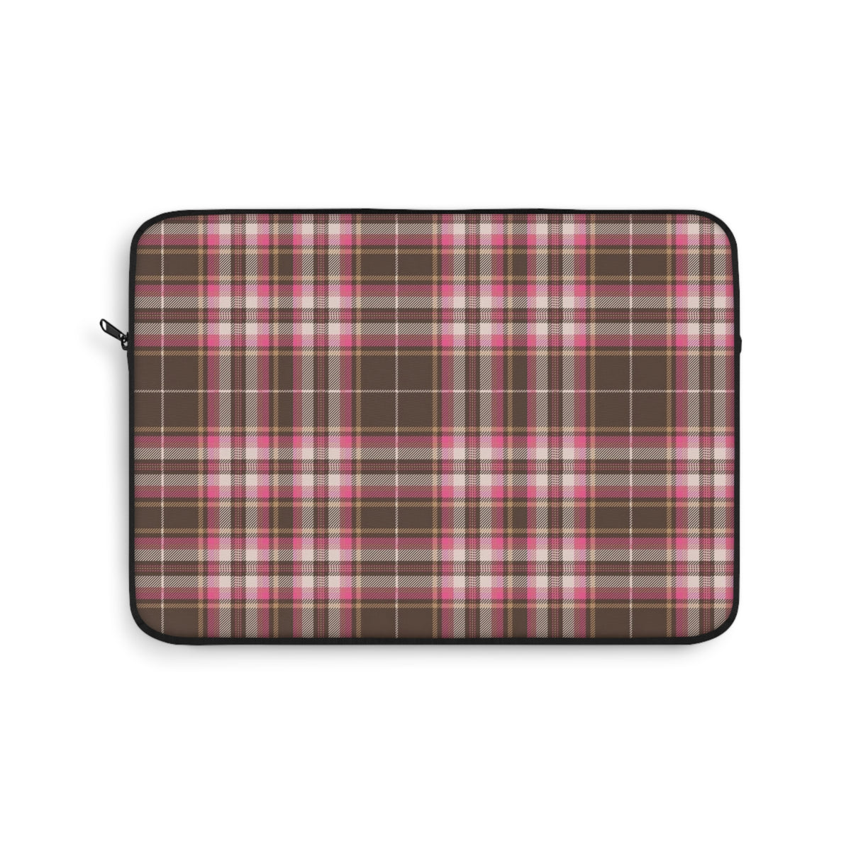 CHOCOLATE RASPBERRY TARTAN PLAID KINDLE IPAD & LAPTOP SLEEVE