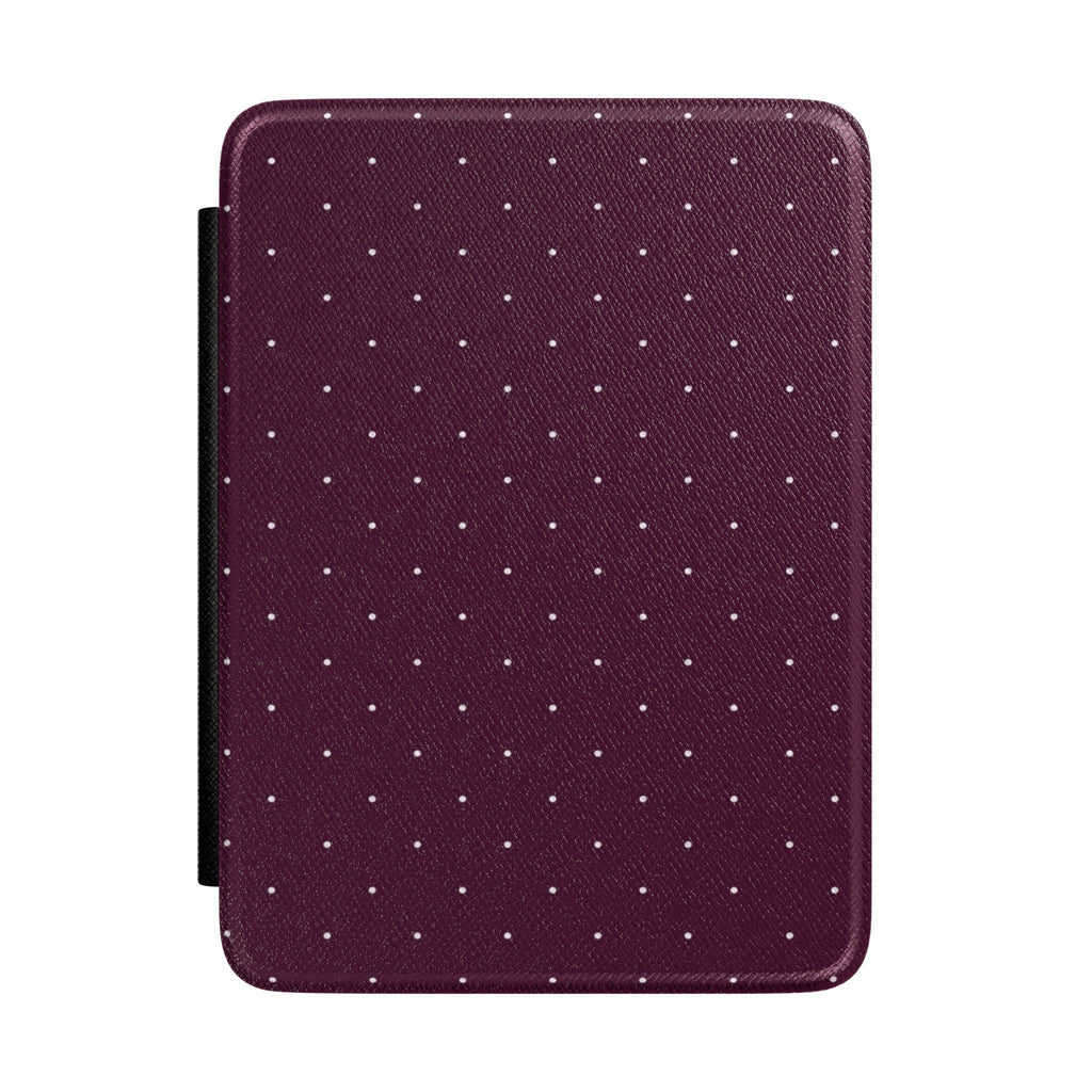 DARK CHERRY BURGUNDY MINI POLKA DOTS KINDLE CASE HARDCOVER
