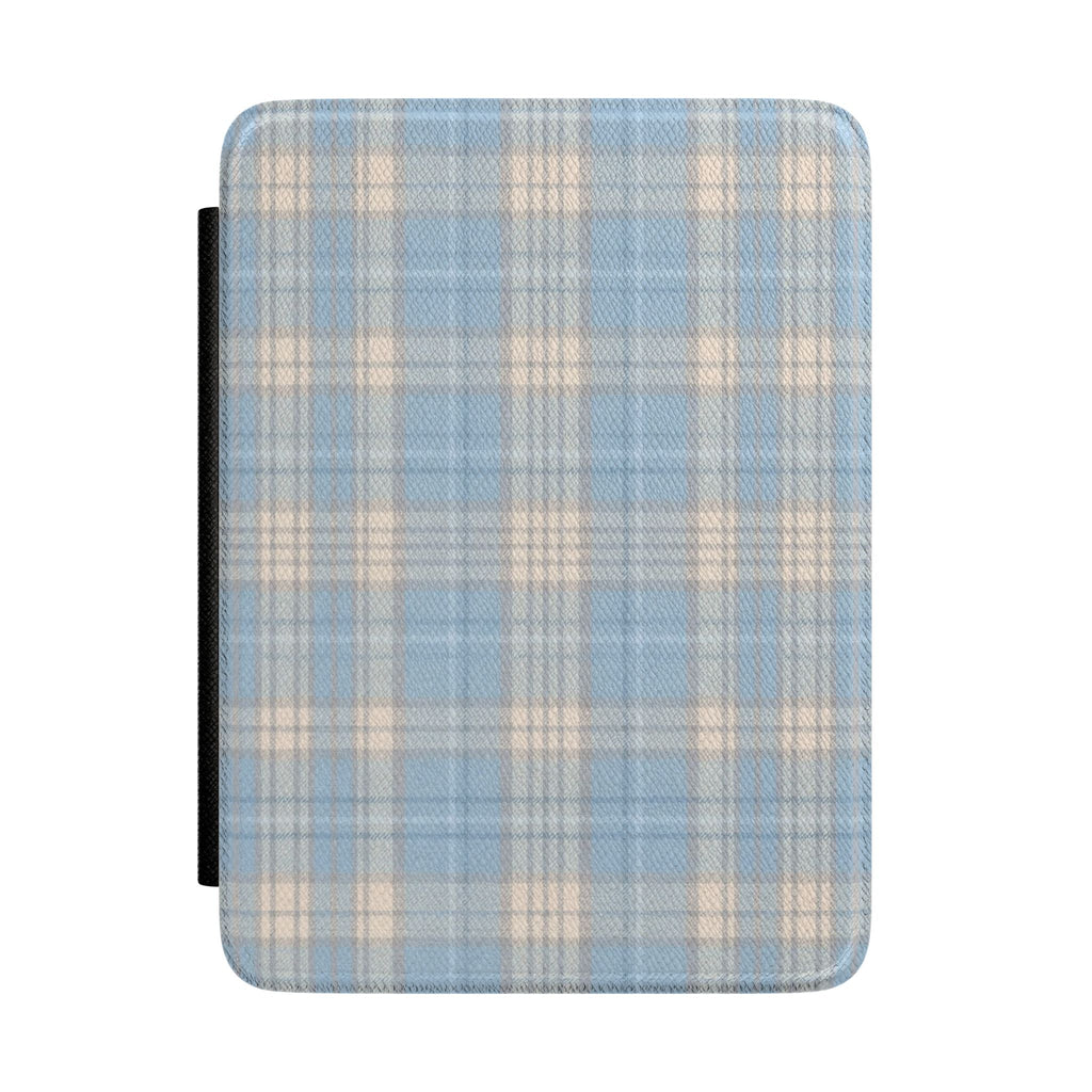 SOFT VINTAGE BLUE TARTAN PLAID KINDLE CASE HARDCOVER