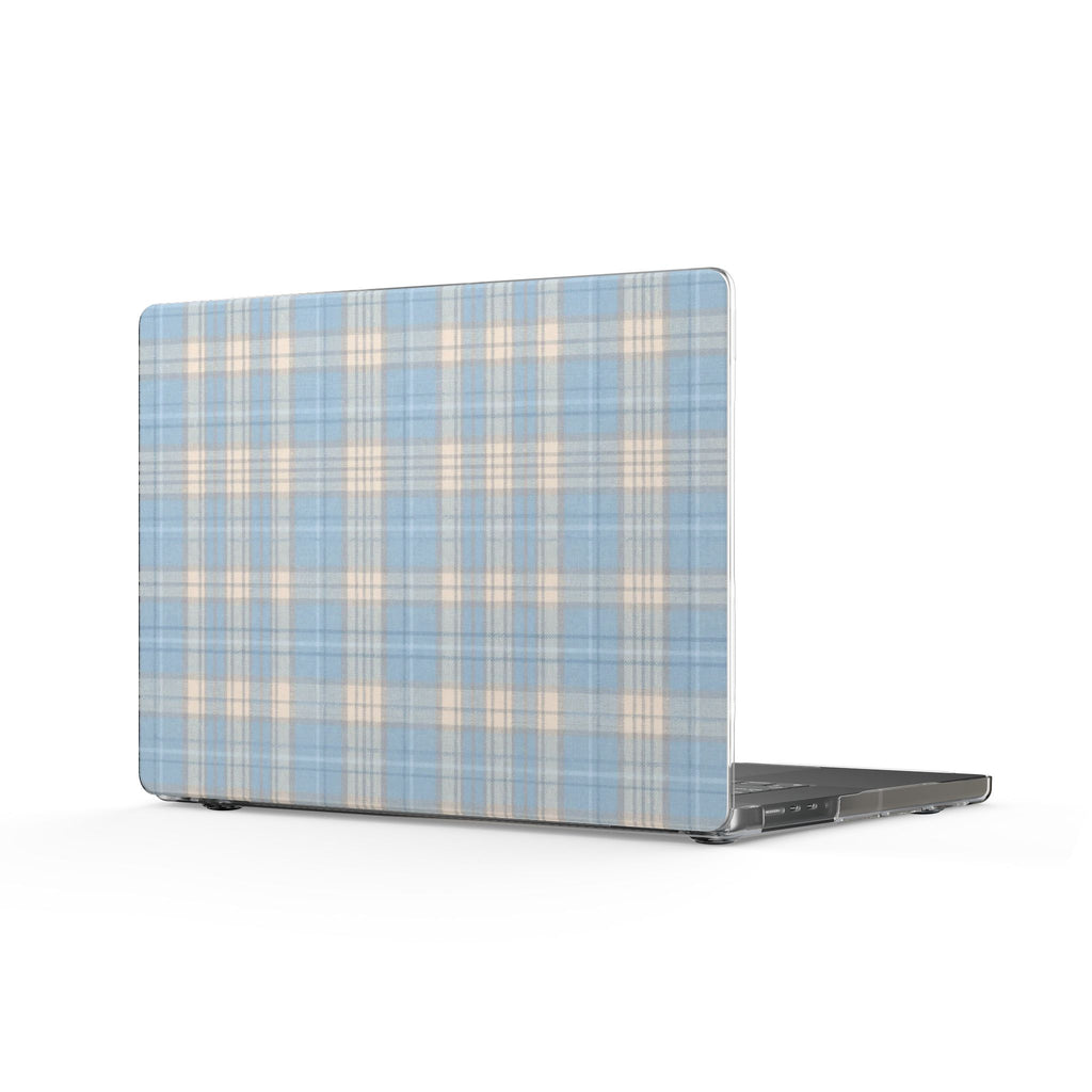 SOFT VINTAGE BLUE TARTAN PLAID MACBOOK COVERS