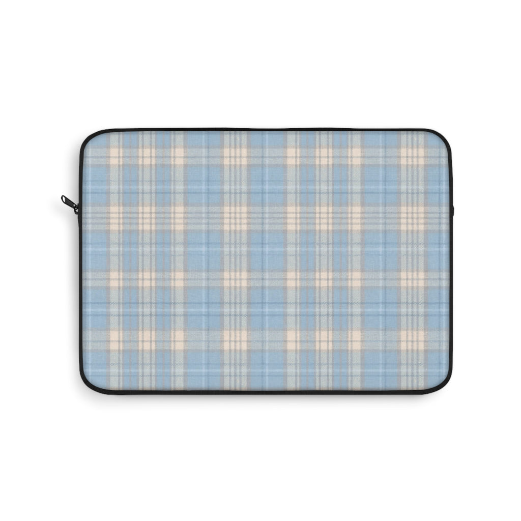 SOFT VINTAGE BLUE TARTAN PLAID KINDLE IPAD & LAPTOP SLEEVE