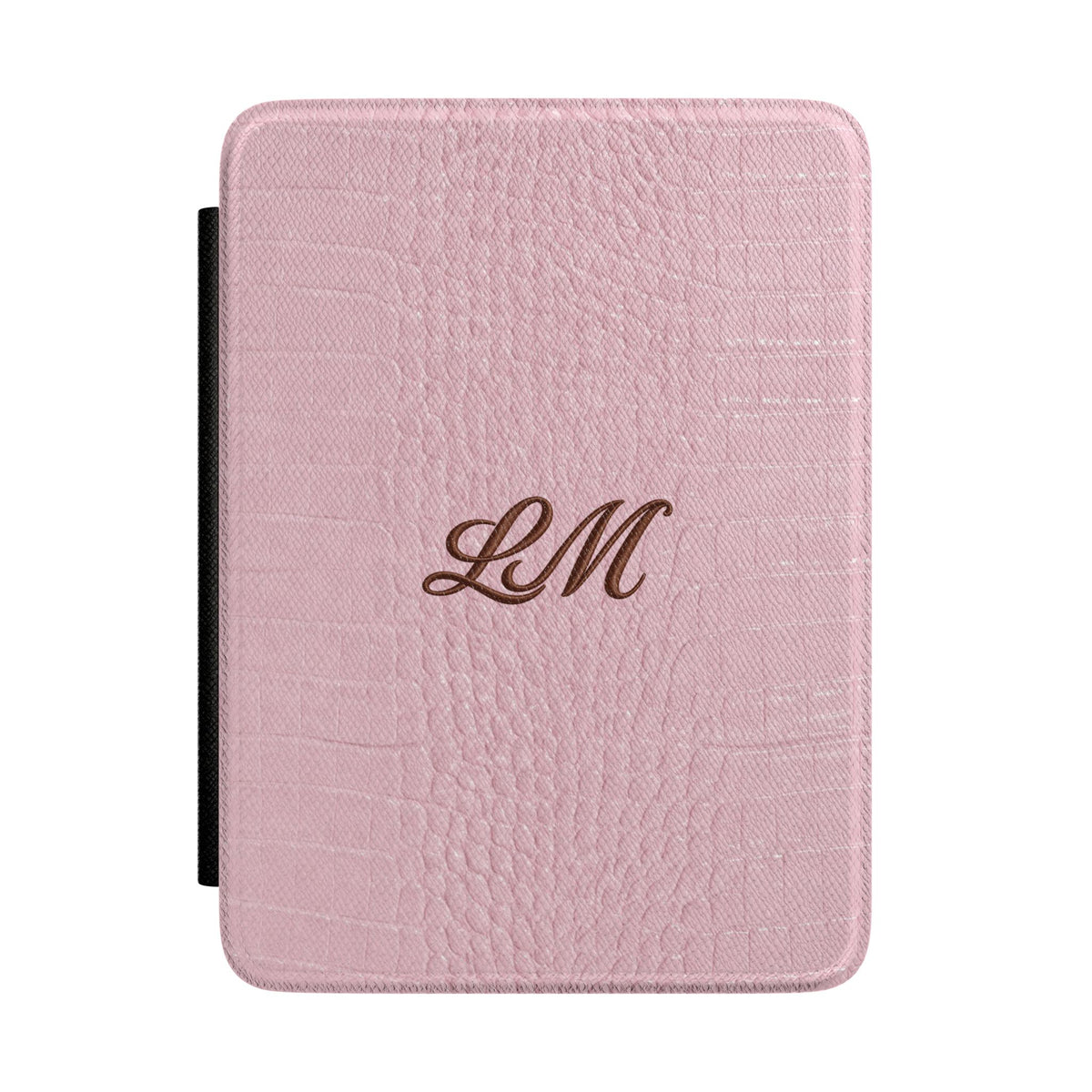 PERSONALIZED BABY PINK CROC MONOGRAM INITIALS CUSTOM NAME KINDLE CASE HARDCOVER