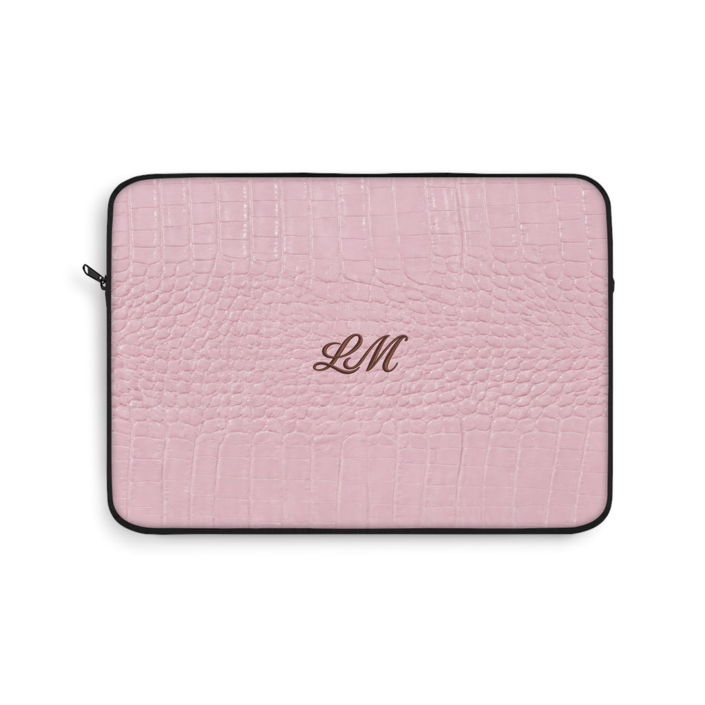 PERSONALIZED BABY PINK CROC MONOGRAM INITIALS CUSTOM NAME KINDLE IPAD & LAPTOP SLEEVE