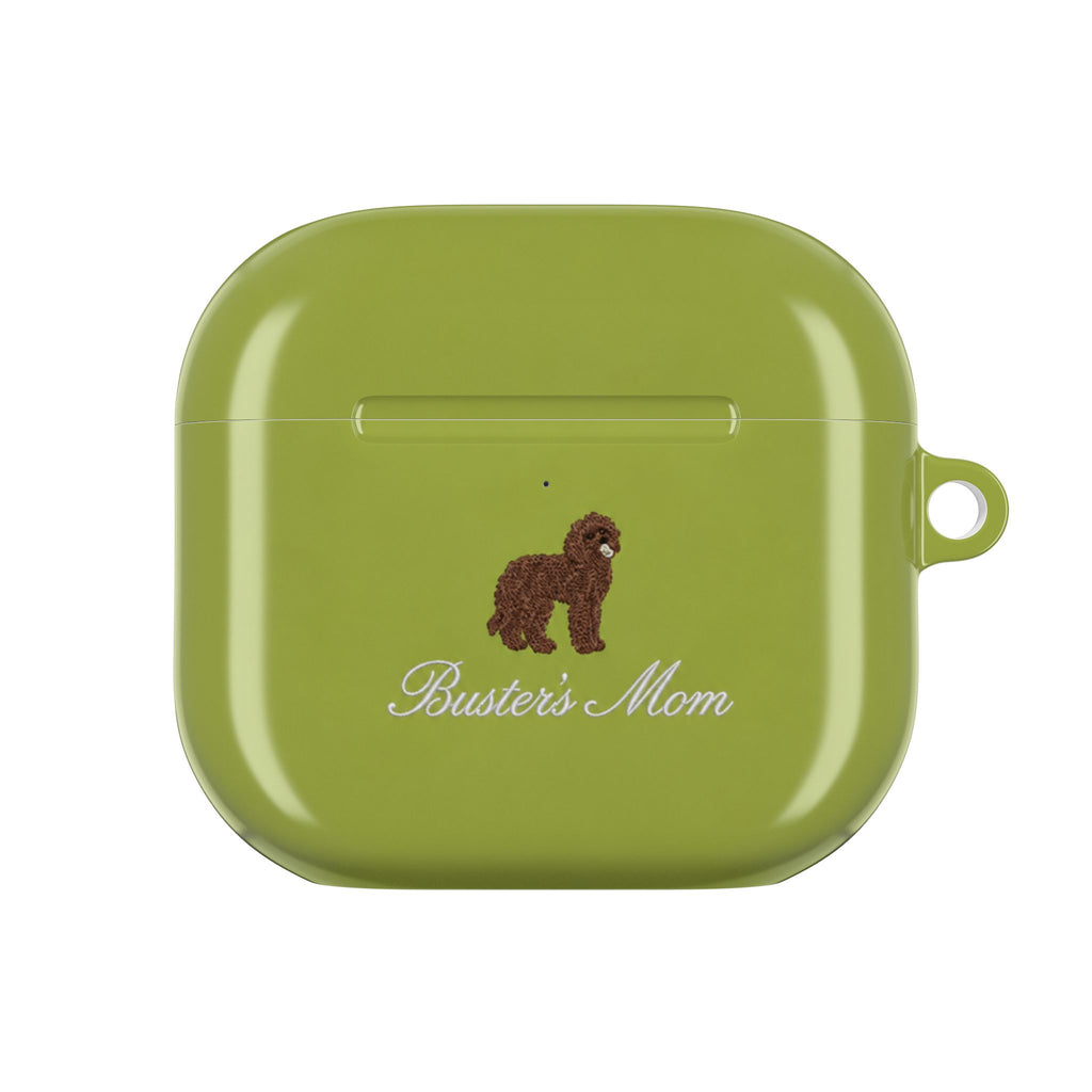 PERSONALIZED LIME GREEN DOG MOM AIRPOD CASE
